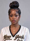 Lace front wig pre-styled with bun