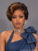 Lace front 13x4 pixie wig Quick weave highlight 