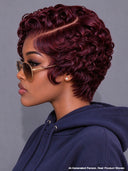 Lace front 13x4 pixie wig finger wave 4 Colors for black women
