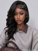 13x4 Lace Front Asymmetrical Wig Human Hair black