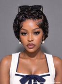 Lace front 13x4 pixie wig finger wave
