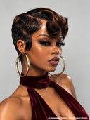 Lace front 13x4 pixie wig brown side part Quick weave