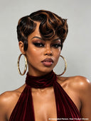 Lace front 13x4 pixie wig brown side part Quick weave