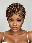 Lace front 13x4 pixie wig finger wave brown or burgundy