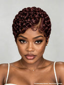 Lace front 13x4 pixie wig finger wave brown or burgundy