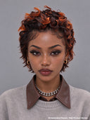 Pixie wig 13x4 Lace front orange highlight  Quick weave 