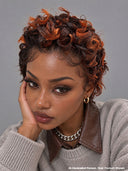 Pixie wig 13x4 Lace front orange highlight  Quick weave 