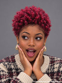 Lace front 13x4 pixie afro burgundy wig