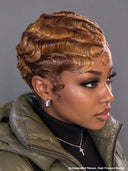 13x4 Lace Front water wave honey pixie wig