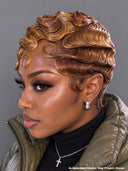 13x4 Lace Front water wave honey pixie wig