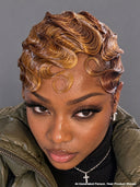13x4 Lace Front water wave honey pixie wig