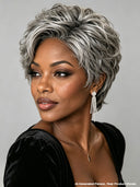 Wear to go Salt And Pepper pixie cut wig quick weave