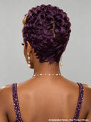 Pixie wig Machine Made finger wave chioma purple 100% Human Hair
