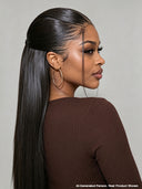 Lace front 13x4 Braided hairstyle wig Pre-styled Updo 20 inch straight 100% Human Hair