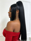 13x4 Lace Front Wig Pre-styled Updo style straight black 100% Human Hair