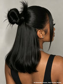 13x4 Lace Front Wig Pre-styled Updo style bob straight 12 inch 100% Human Hair 