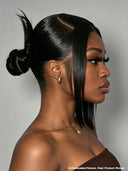 13x4 Lace Front bob Wig Pre-styled Updo straight 14 inch the luxe 100% Human Hair