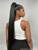 Pre-styled Updo style 13x4 Lace Front Wig 30 inch straight black 100% Human Hair
